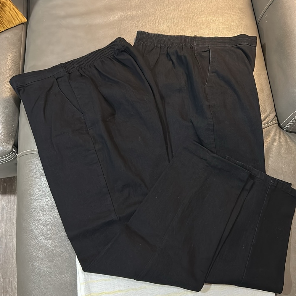 Laura Scott Women's Black Elastic Waist Trousers. SET OF 2, EUC. - Picture 5 of 5
